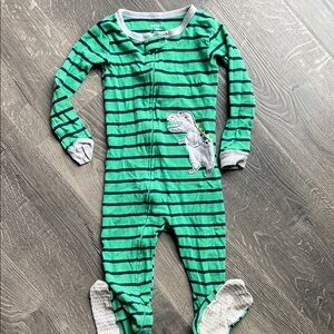 Carter's Teal and Navy Dinosaur Footie